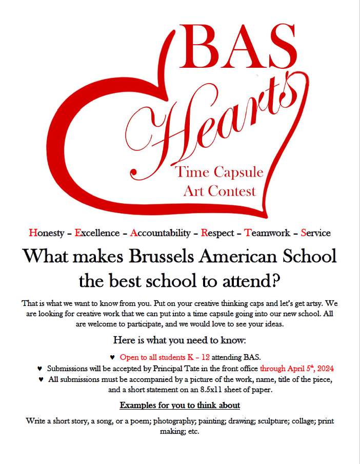 Brussels American School Time Capsule Art Contest