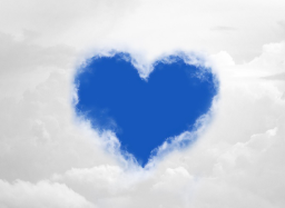 Blue Sky Negative space in the shape of a Heart